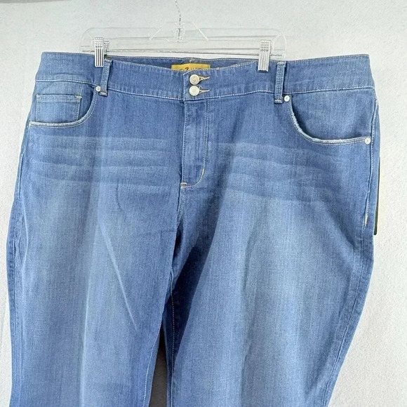 Seven7 Luxe Bootcut Jeans Womens Plus Size 26 Mid Rise Med Wash‎ Blue Denim NWT - Picture 3 of 8